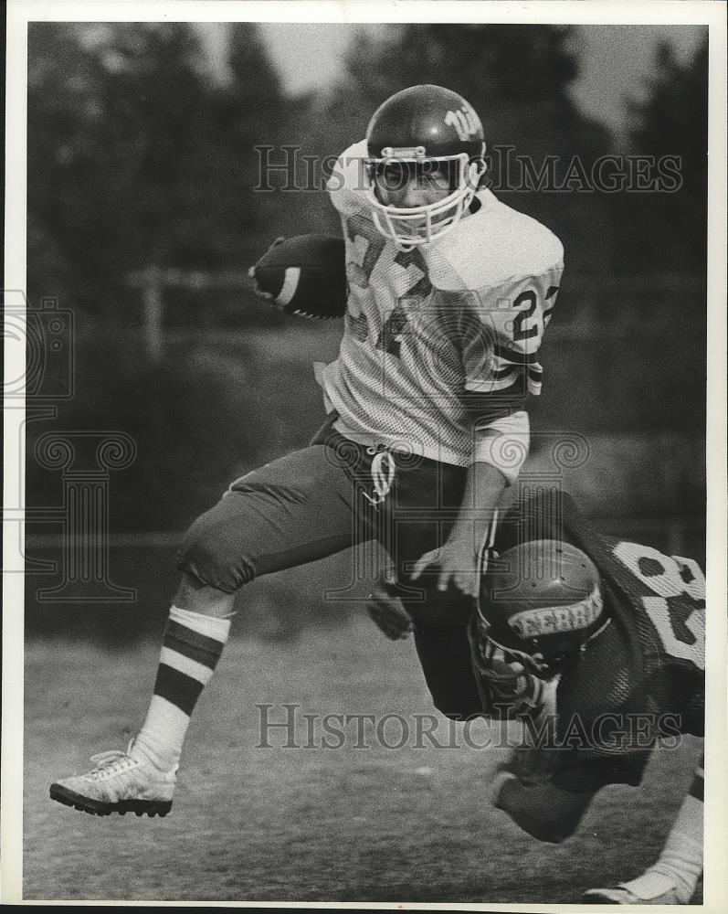 1983 Press Photo Coeur d&#39;Alene high school football action - sps03839 - Historic Images