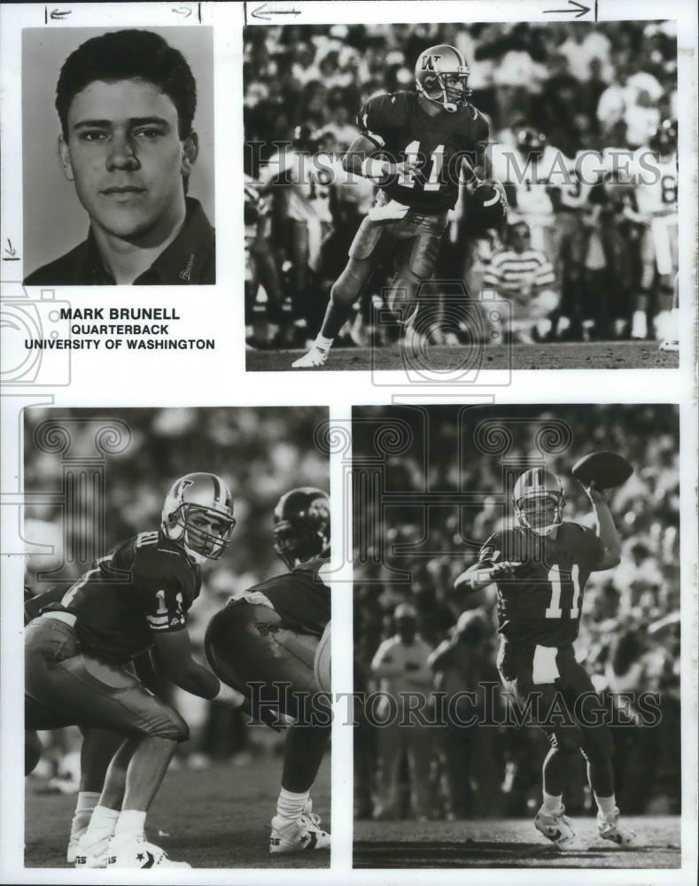 1992 Press Photo Football-University of Washington quarterback Mark Brunell - Historic Images