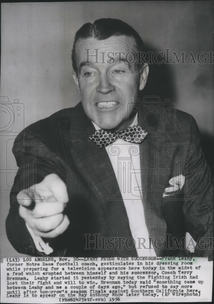 1956 Press Photo Frank Leahy, former Notre Dame football coach. - sps03950 - Historic Images