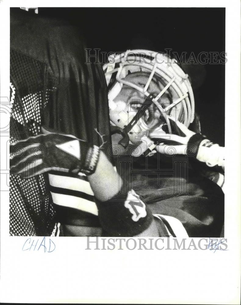 1993 Press Photo Coeur d&#39;Alene&#39;s football player, Chad Hensley, grins - sps03974 - Historic Images