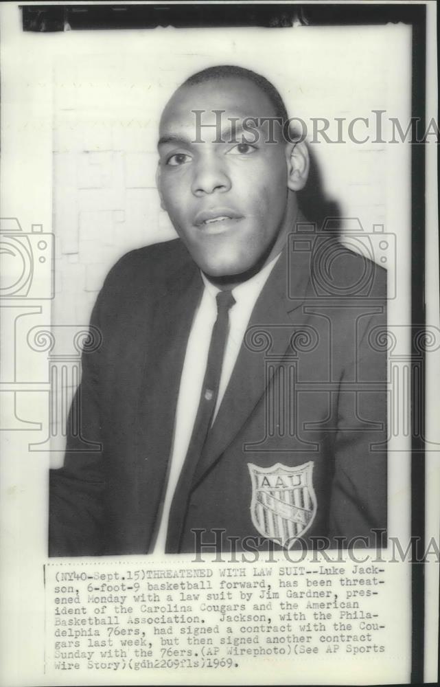 1969 Press Photo Luke Jackson-Basketball Forward Threatened With Law Suit - Historic Images