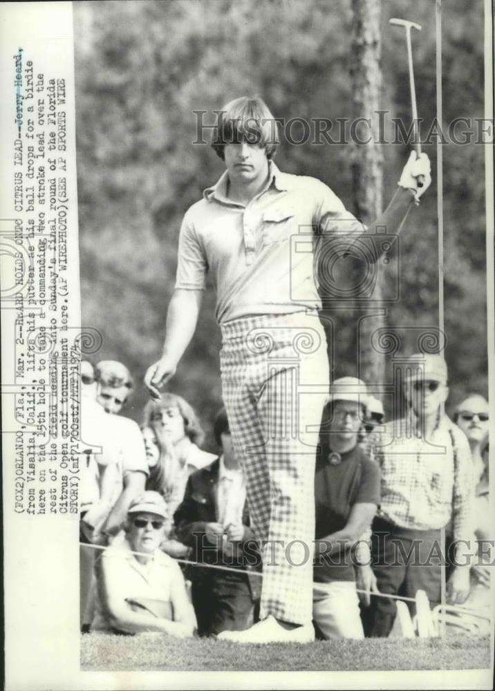 1974 Press Photo Jerry Heard, takes lead at Florida Citrus Open golf tournament - Historic Images