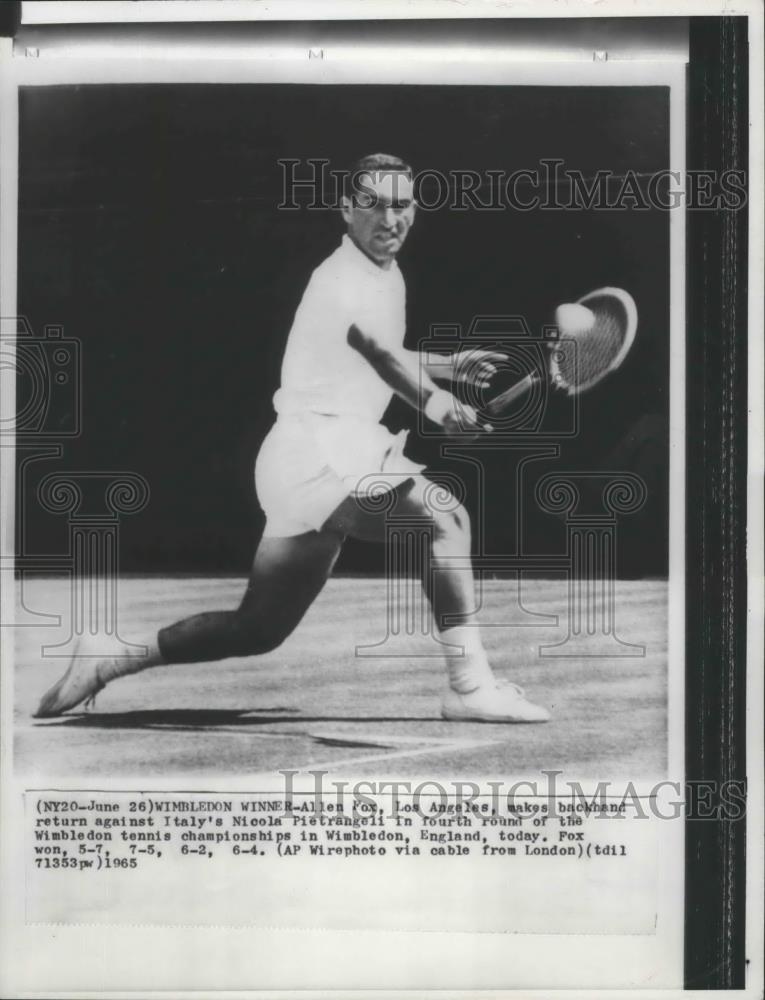 1965 Press Photo Wimbledon tennis champion, Allen Fox - sps04268 - Historic Images