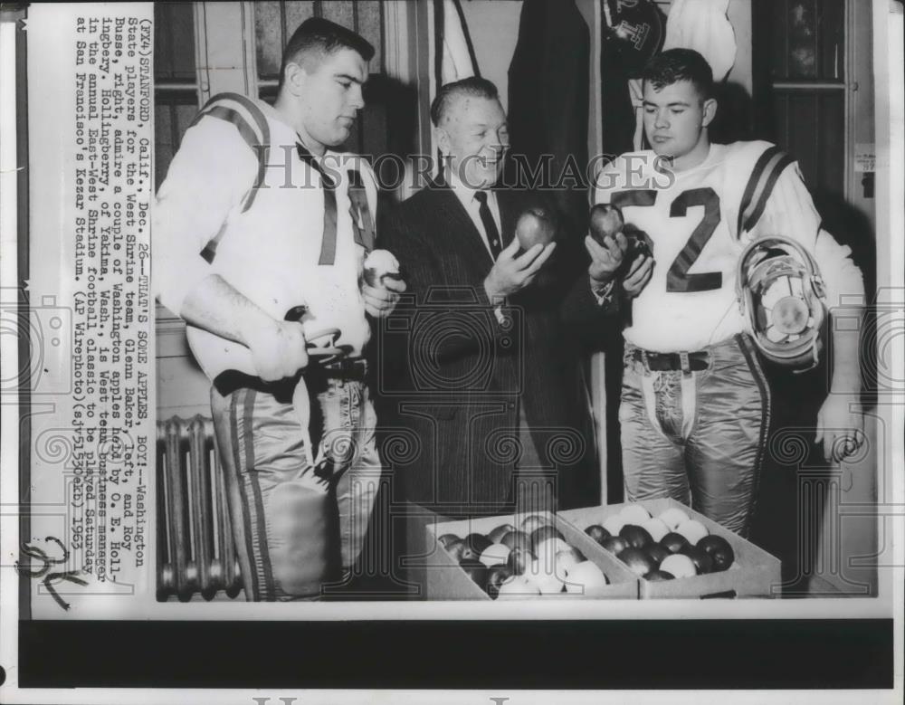 1963 Press Photo Washington State football players for the West Shrine team - Historic Images