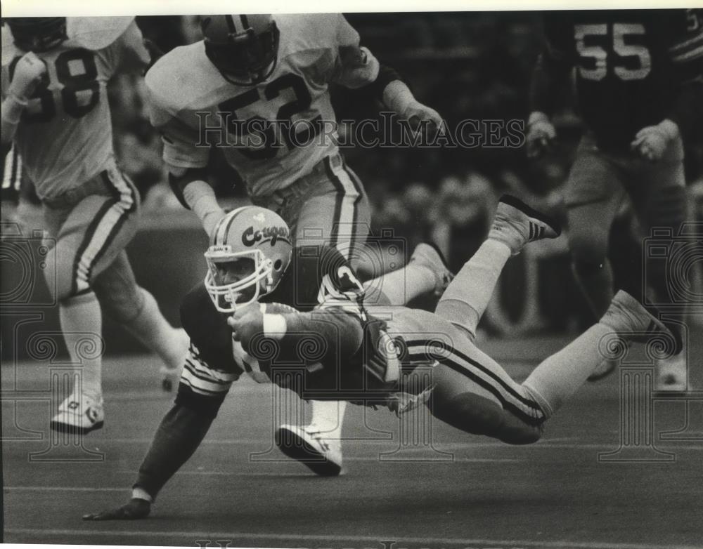 1981 Press Photo Tim Harris, Washington State Cougars football player, in action - Historic Images