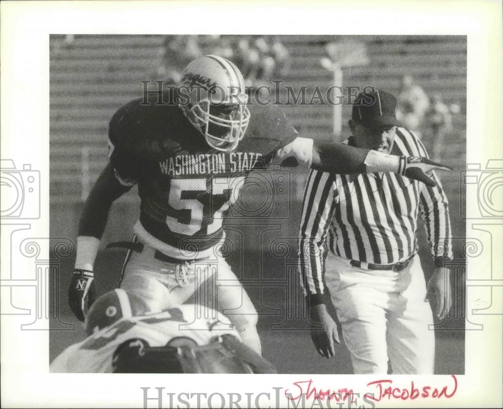 1987 Press Photo Washington State football player, Brian Forde, during a game - Historic Images