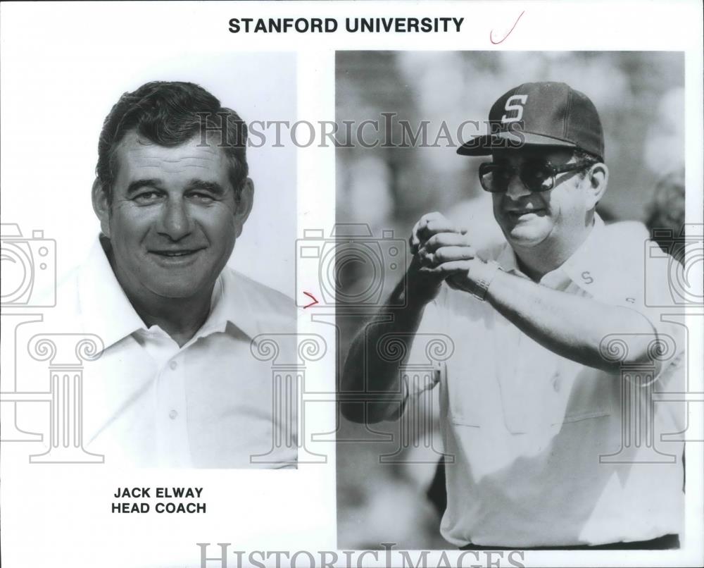 1997 Press Photo Stanford University Football head coach Jack Elway - sps04636 - Historic Images