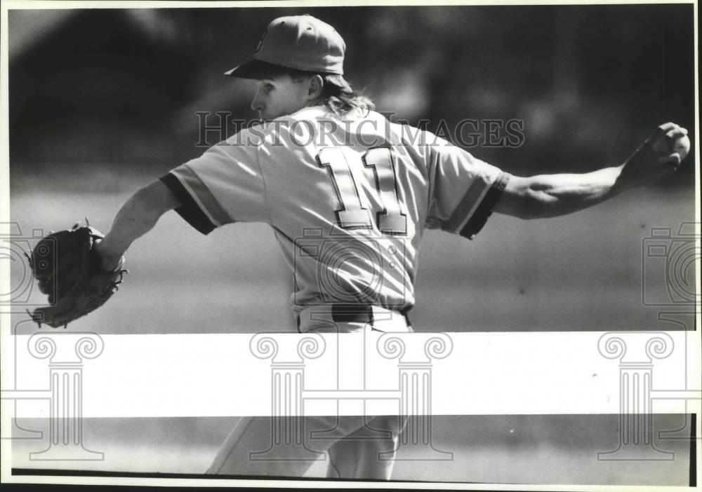 1990 Press Photo Central Valley baseball pitcher, Travis Davis - sps04674 - Historic Images