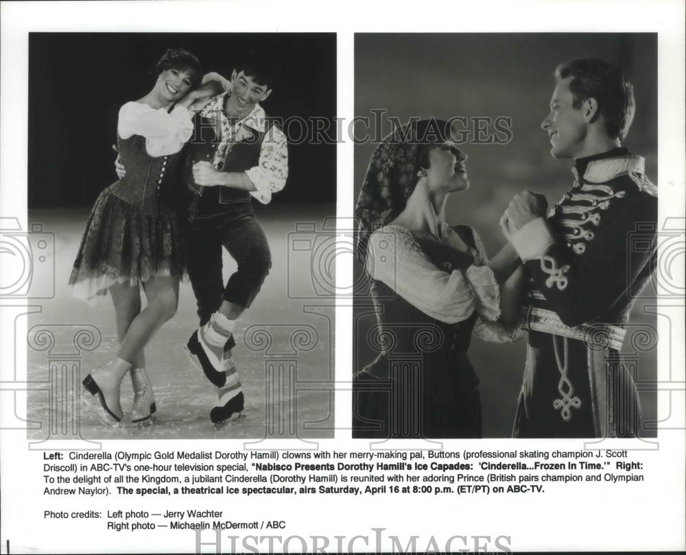 1994 Press Photo Olympic Medalist Dorothy Hamill and champion J. Scott Driscoll - Historic Images