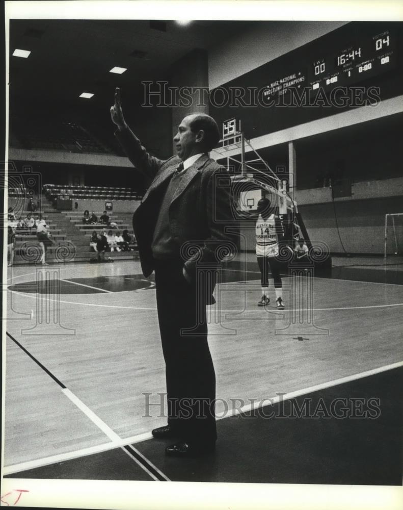 1987 Press Photo Joe Folda-Eastern Washington University Head Basketball Coach - Historic Images