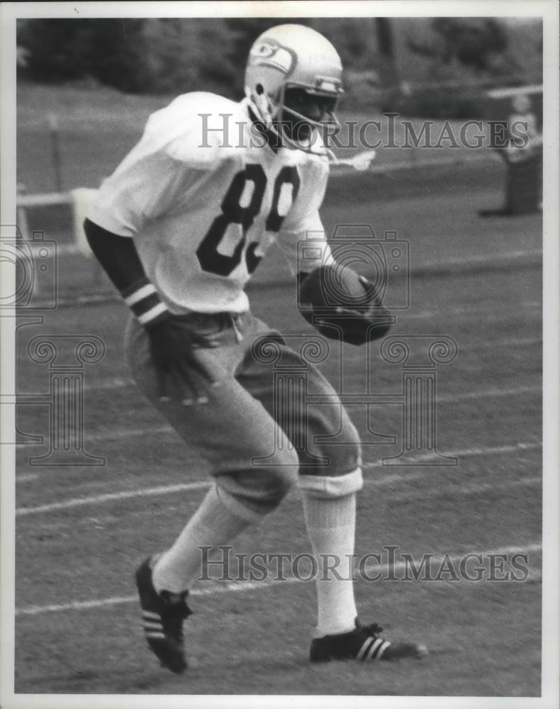 1990 Press Photo Seahawks football players Derrick Fenner & Dave Krieg -  Historic Images