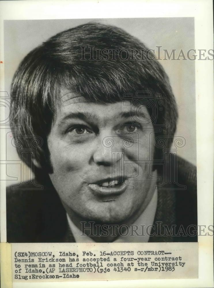 1983 Press Photo Dennis Erickson-Football Coach for University of Idaho - Historic Images