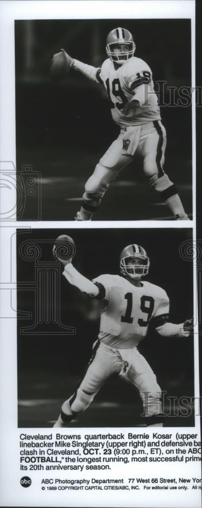 1990 Press Photo Cleveland Brons quarterback Bernie Kosar - sps04927 - Historic Images