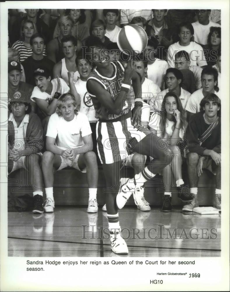1989 Press Photo Harlem Globetrotters basketball team's Sandra Hodge - sps04987 - Historic Images