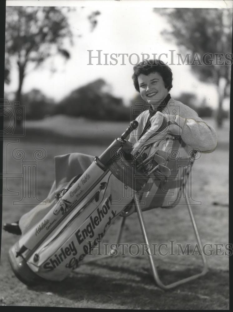 1960 Press Photo Professional golfer, Shirley Englehorn, at 1st Circuit Tourney - Historic Images