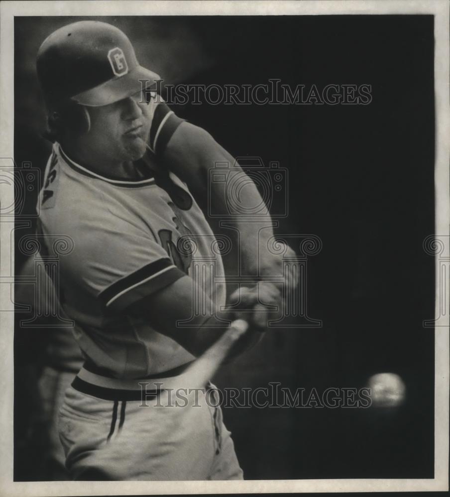 1980 Press Photo G. U. Baseball catcher John Huzinga at bat - sps05093 - Historic Images