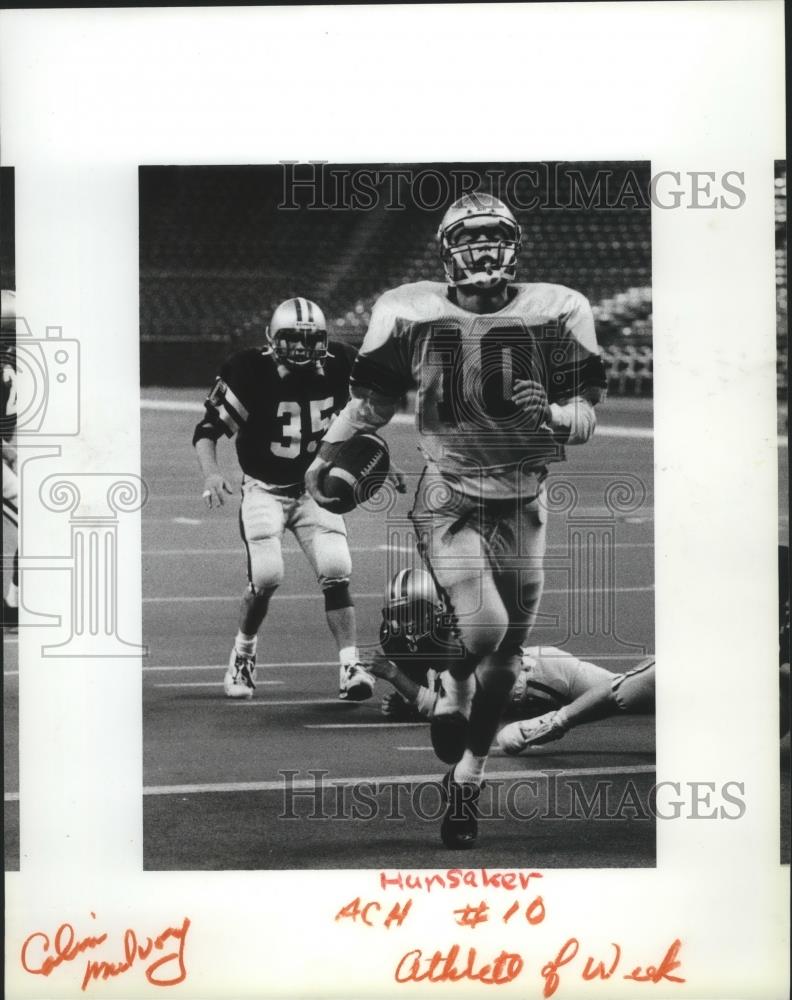 1990 Press Photo Football player TIm Hunsaker ahead of Colton - sps05098 - Historic Images