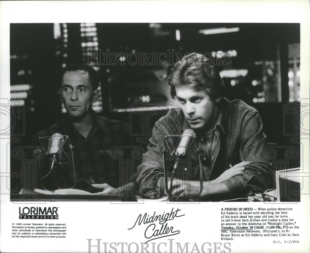 1989 Press Photo Gary Cole and Bruce Weitz star in Midnight Caller. - spp08072 - Historic Images