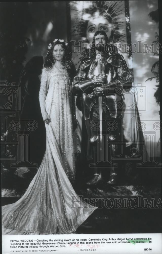 1981 Press Photo Nigel Terry and Cherie Lunghi star in Excalibur. - spp08166 - Historic Images