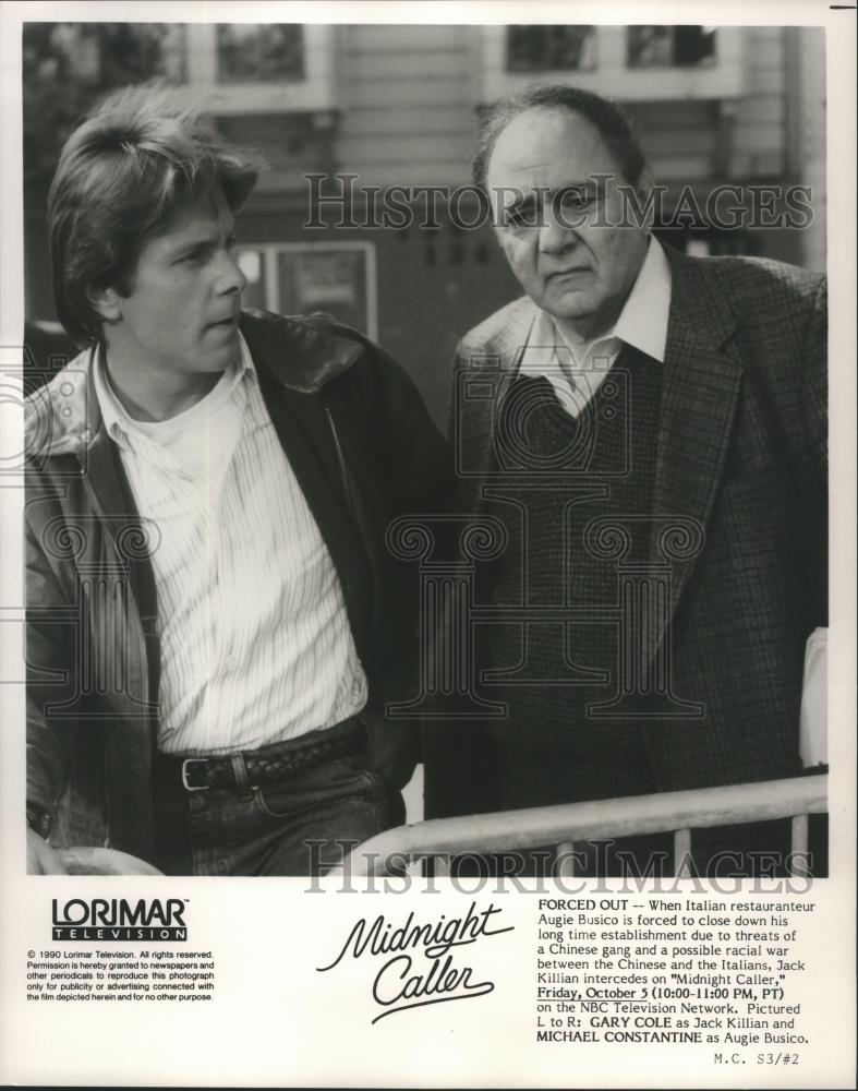 1990 Press Photo Gary Cole and Michael Constantine in Midnight Caller