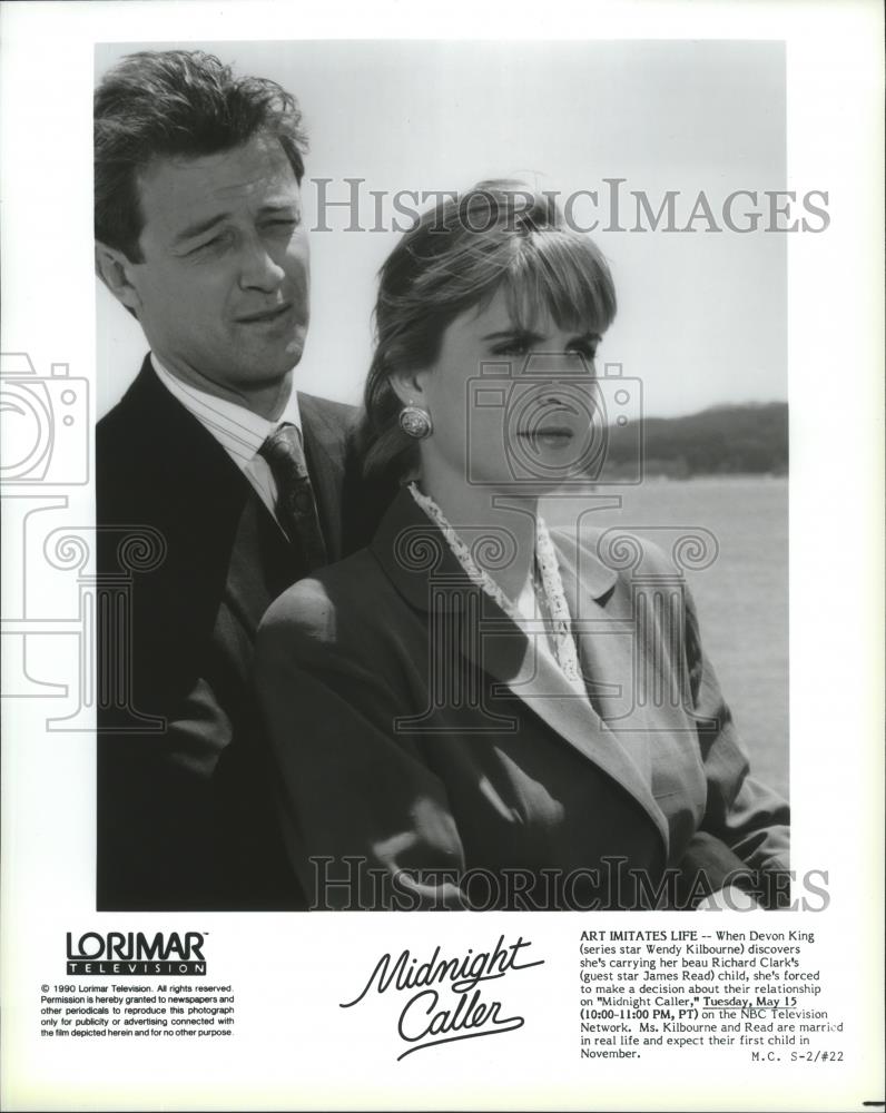1990 Press Photo Wendy Kilbourne and James Read on Midnight Caller, on