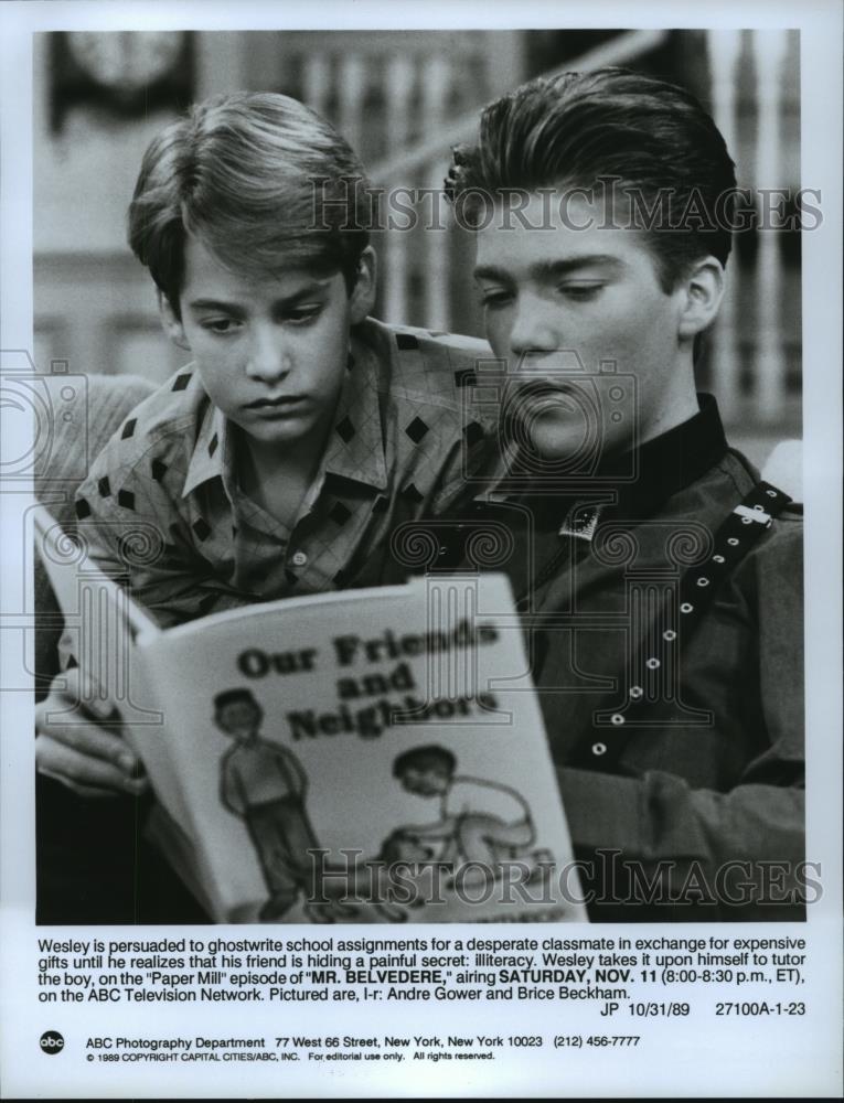 1989 Press Photo Andre Glower and Brice Beckham on Mr. Belvedere, on ABC. - Historic Images