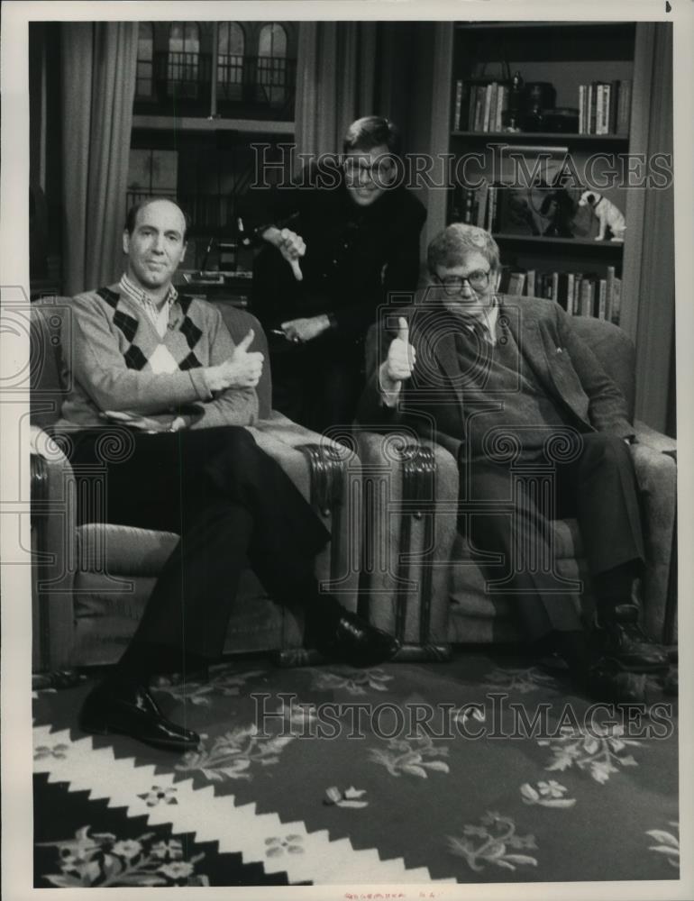 1989 Press Photo Gene Siskel and Roger Ebert on Later with Bob Costas, on NBC. - Historic Images