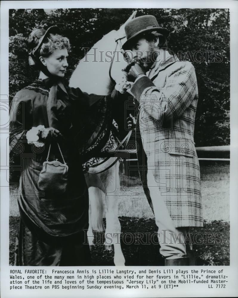 1979 Press Photo Francesca Annis and Denis Lill in Lillie, on PBS. - spp09087 - Historic Images