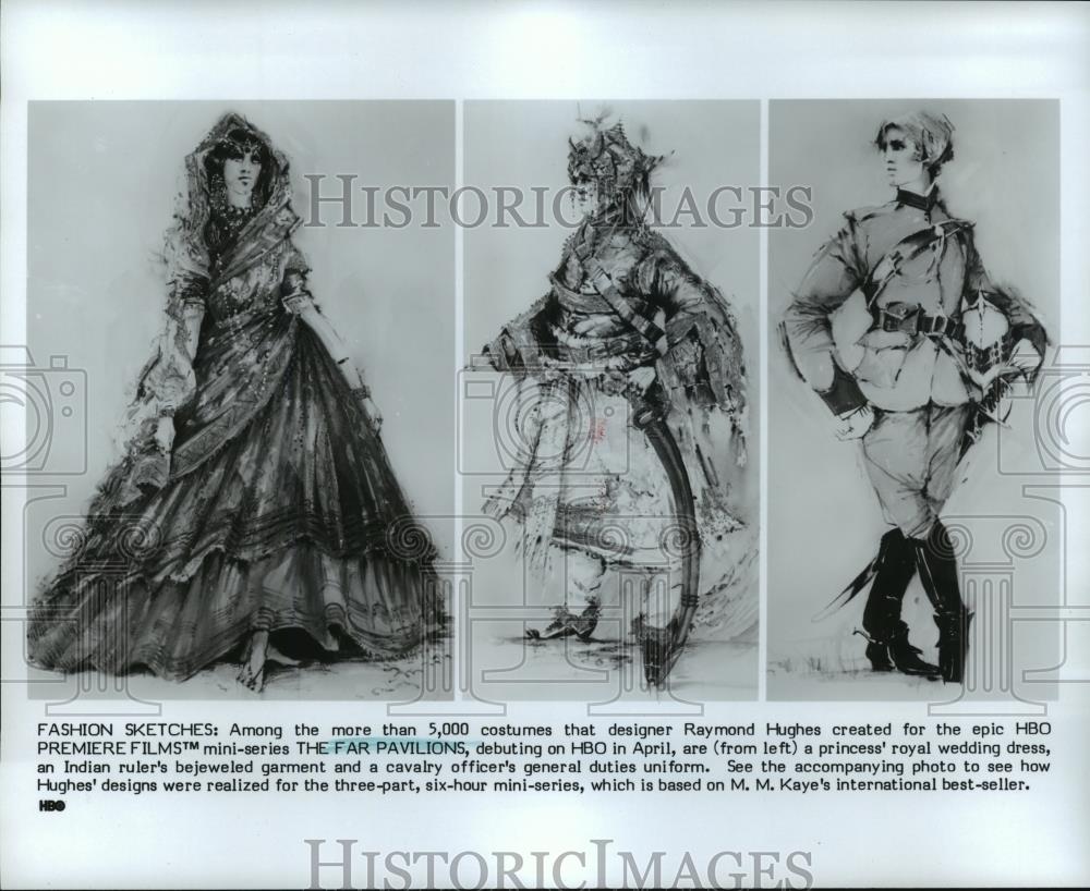 1984 Press Photo Fashion sketches for The Far Pavilions, on HBO. - spp09667 - Historic Images