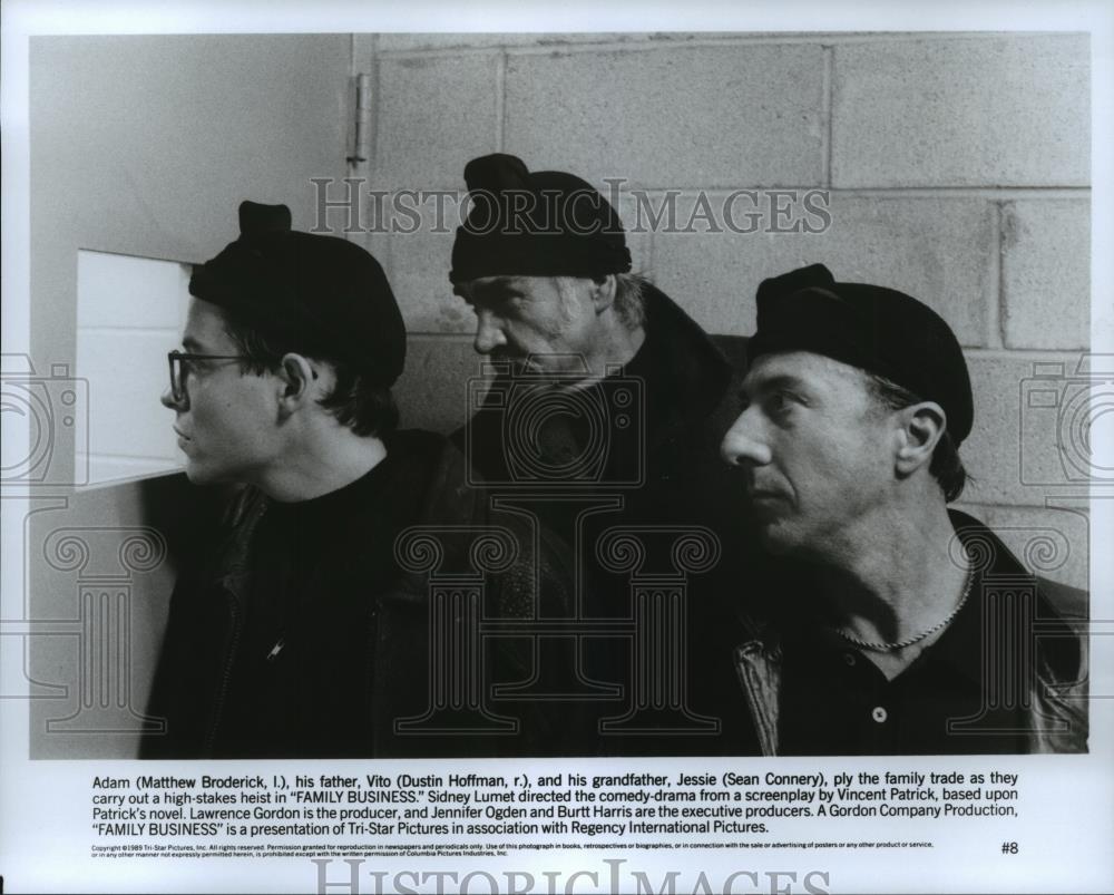 1989 Press Photo Sean Connery and Matthew Broderick in Family Business. - Historic Images