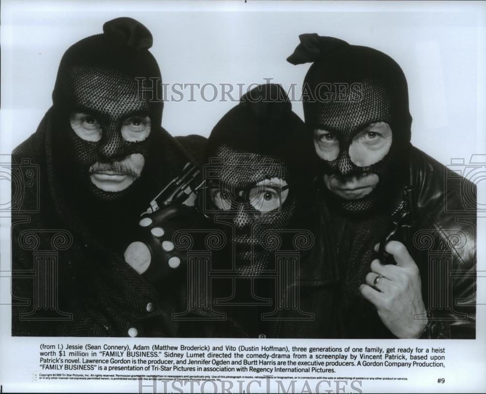 1989 Press Photo Sean Connery and Dustin Hoffman star in Family Business. - Historic Images