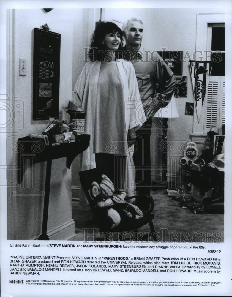 1989 Press Photo Steve Martin and Mary Steenburgen star in Parenthood. - Historic Images