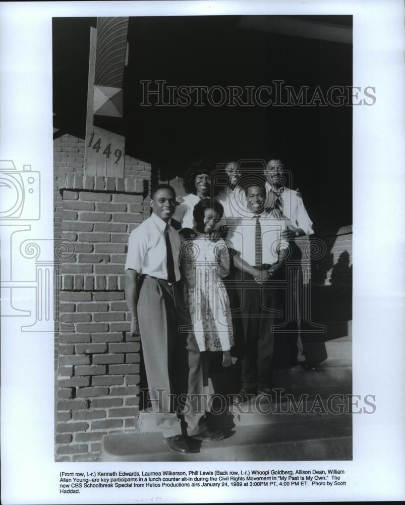 1989 Press Photo Kenneth Edwards and Whoopi Goldberg in My Past is My Own. - Historic Images