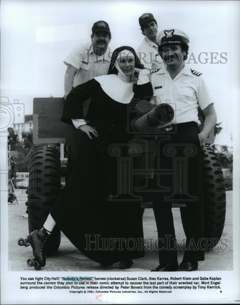 1981 Press Photo Susan Clark, Alex Karras & Robert Klein in Nobody's Perfekt. - Historic Images