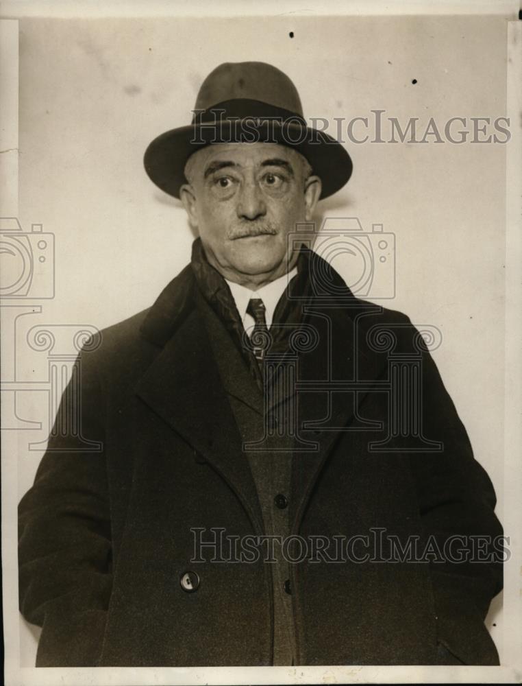 1929 Press Photo New York Julius C Schwarz Arrives on SS Albert Ball NYC - Historic Images