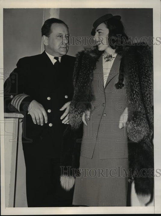 1940 Press Photo New York Capt.Waldo E.Wollaston and Mrs.William E. Malone NYC - Historic Images