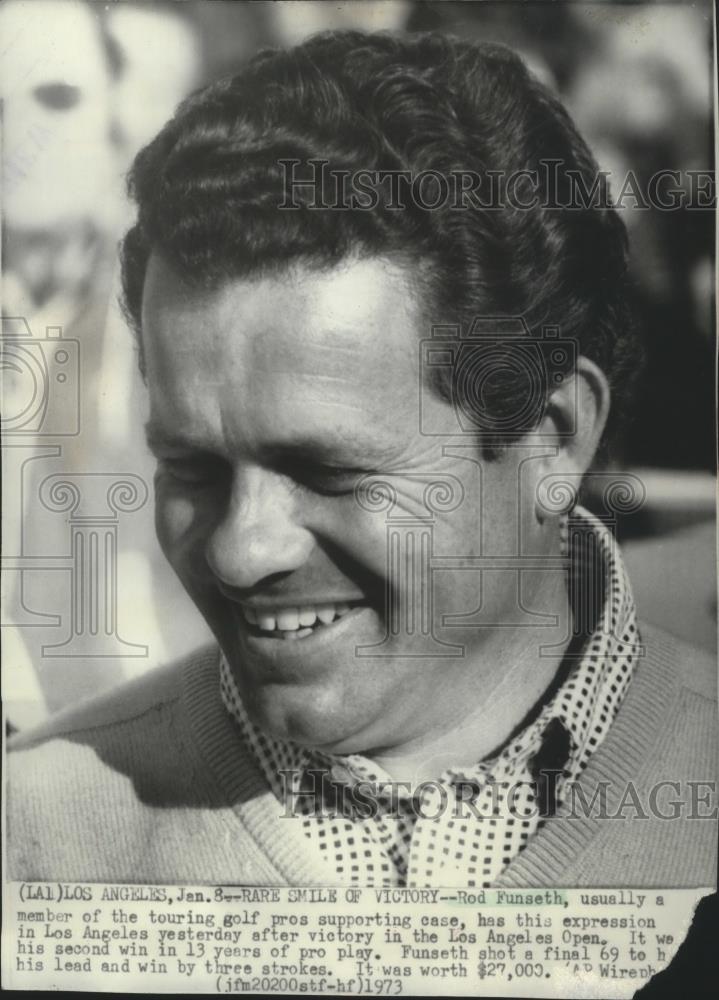 1973 Press Photo Golfer Rod Funseth after victory in the Los Angeles Open - Historic Images