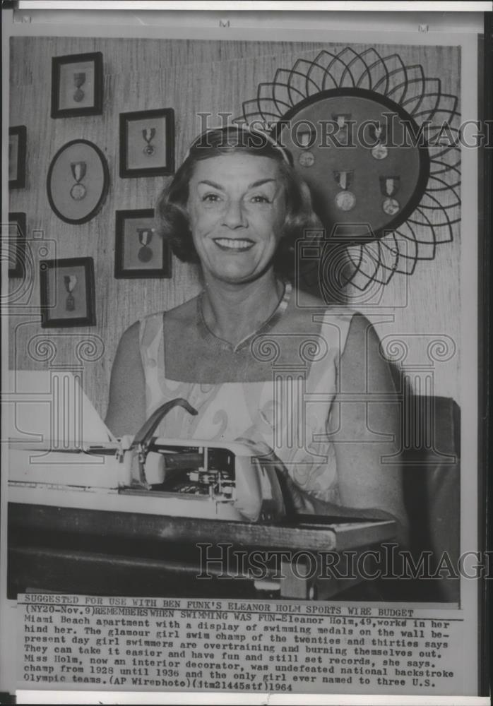 1964 Press Photo Swimming champion of the twenties, Eleanor Holm - sps05370 - Historic Images