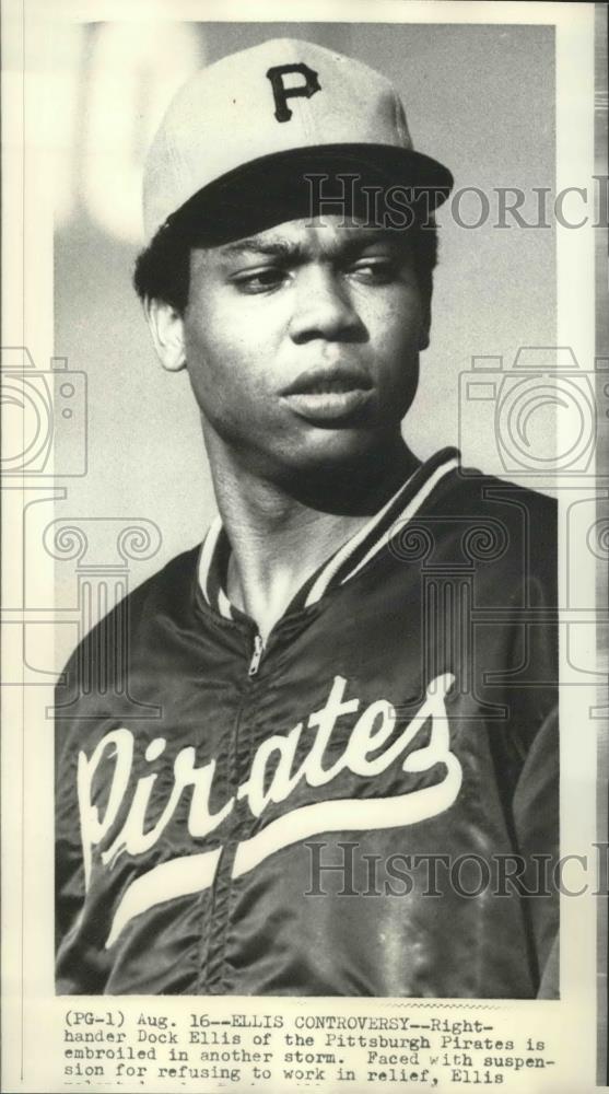 1975 Press Photo Pittsburgh Pirates baseball player, Dock Ellis - sps05502 - Historic Images