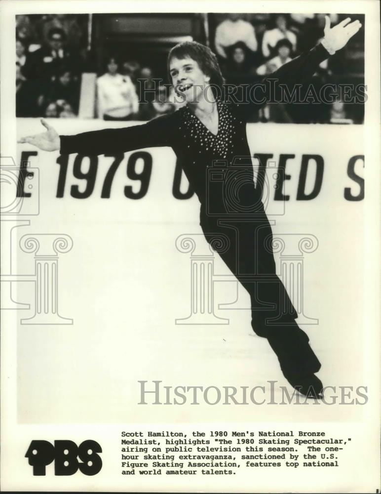 1980 Press Photo Ice Skater Scott Hamilton, 1980 Men&#39;s National Bronze Medalist - Historic Images