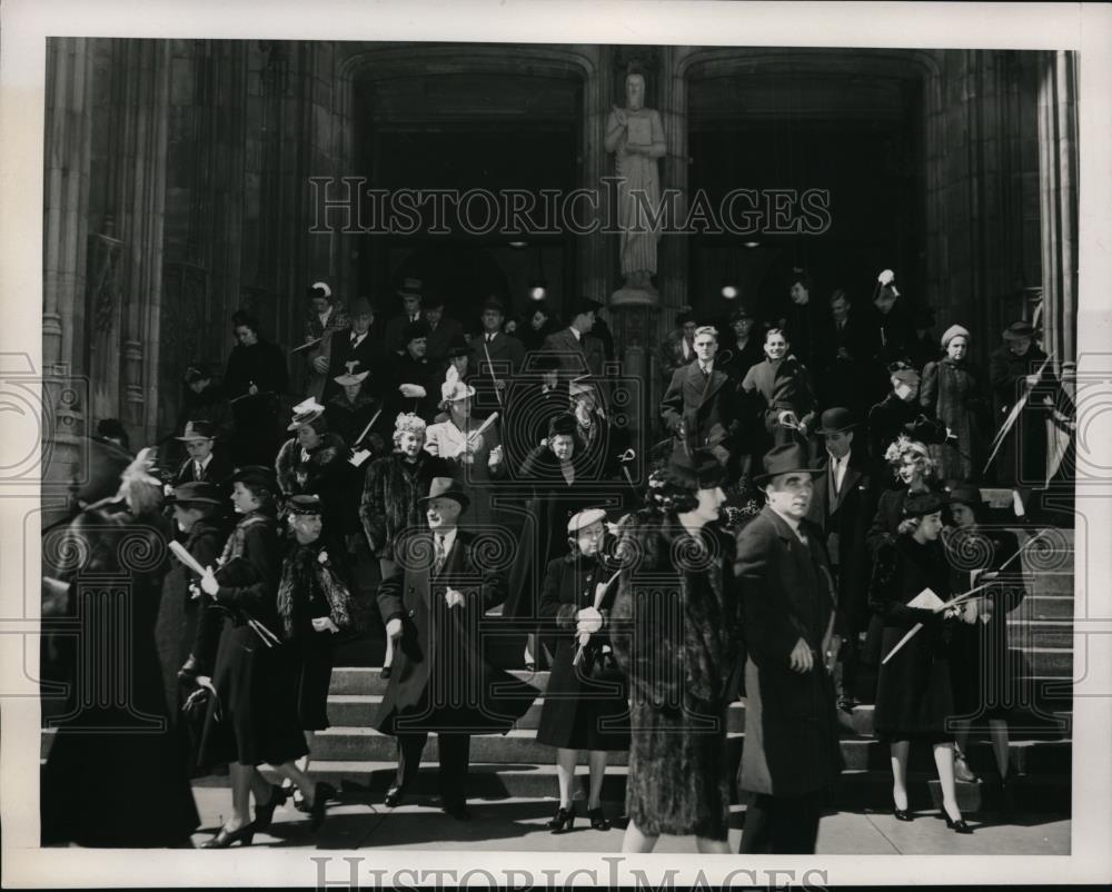 1940 Press Photo New York Episcopal Church of St. Thomas Palm Sunday NYC - Historic Images