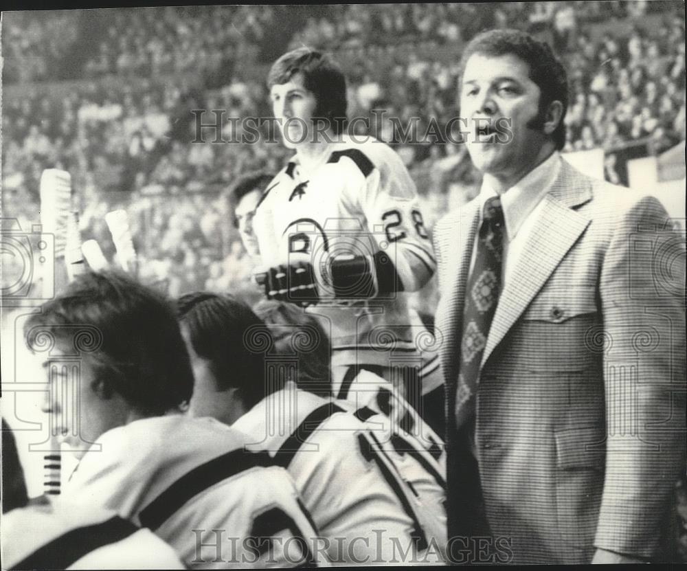 1973 Press Photo Boston Bruins hockey coach, Armand &quot;Bep&quot; Guidolin - sps05941 - Historic Images