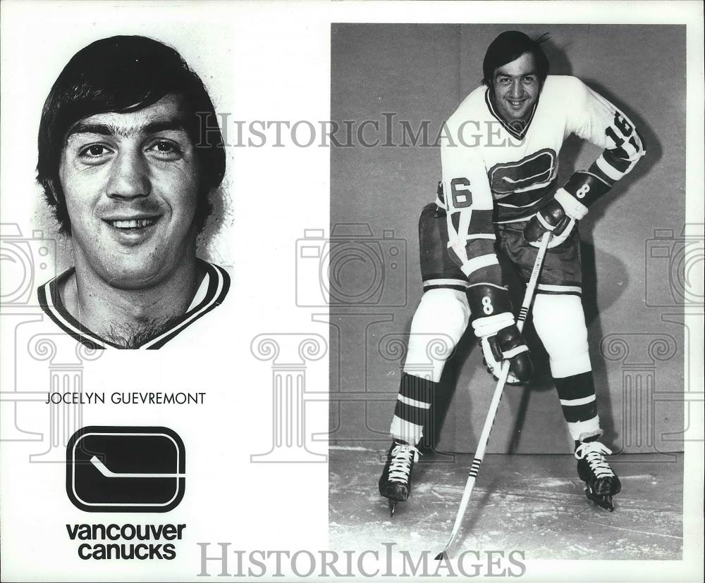 1975 Press Photo Vancouver Canucks hockey player, Jocelyn Guevremont - sps05942 - Historic Images