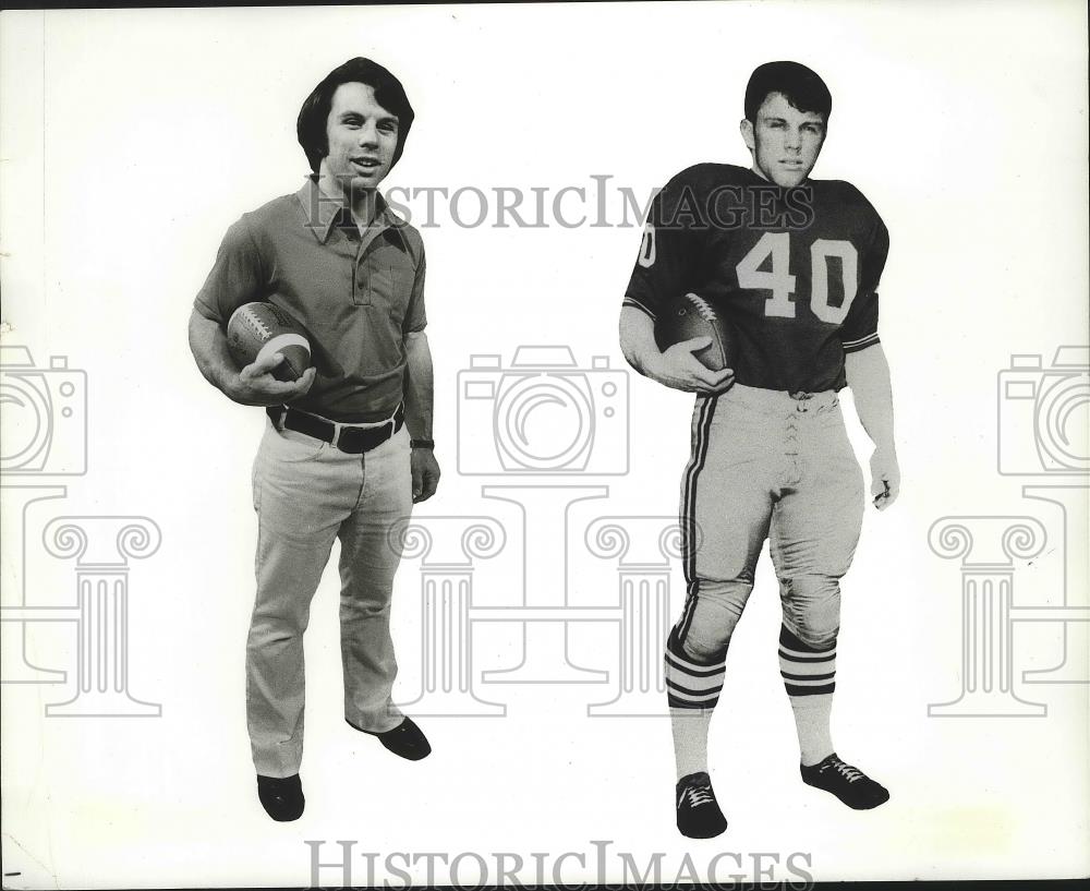 1968 Press Photo Harvard football team captain, Vic Gatto, now and then - Historic Images