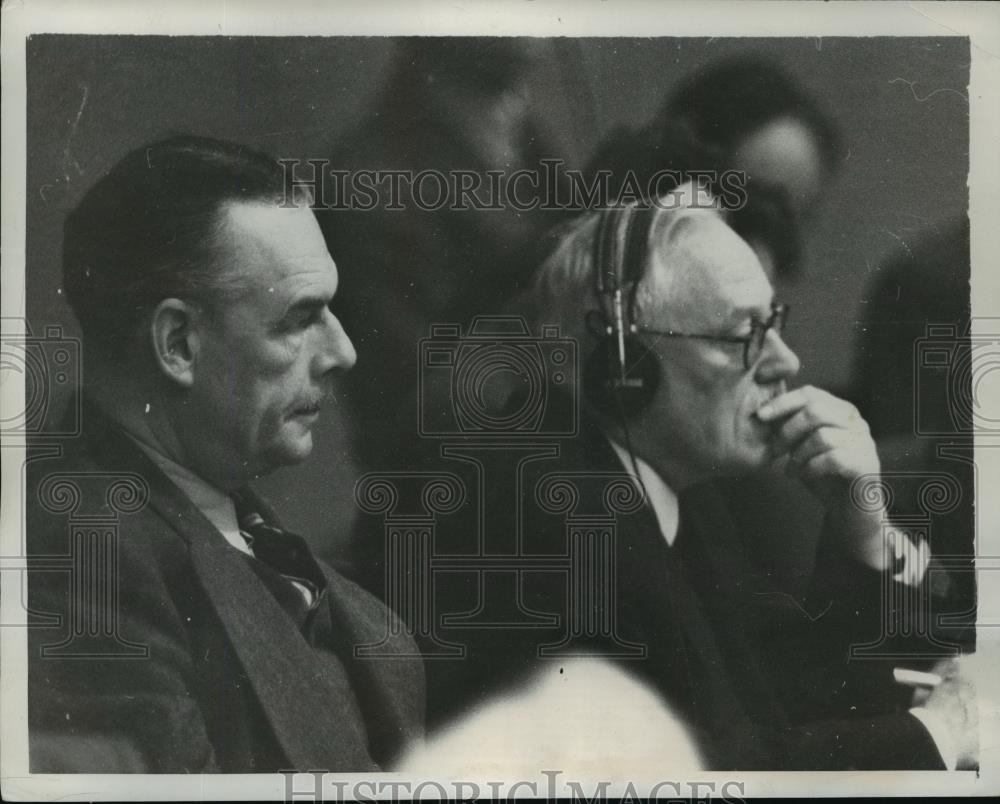 1949 Press Photo New York Andrei Y. Vishinsky and Sir Terence A.Shone at U.N NYC - Historic Images