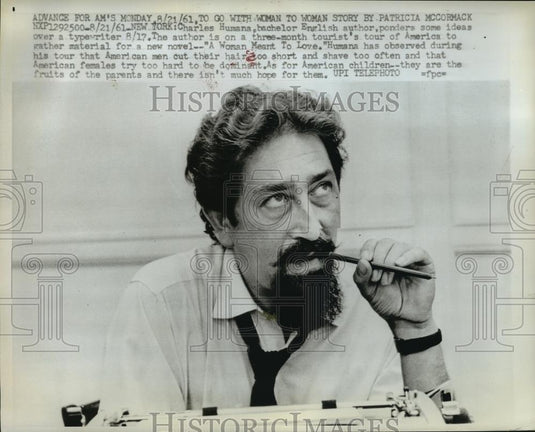1961 Press Photo NEW YORK ENGLISH AUTHOR ON TOUR OF AMERICA NYC - neny18557 - Historic Images