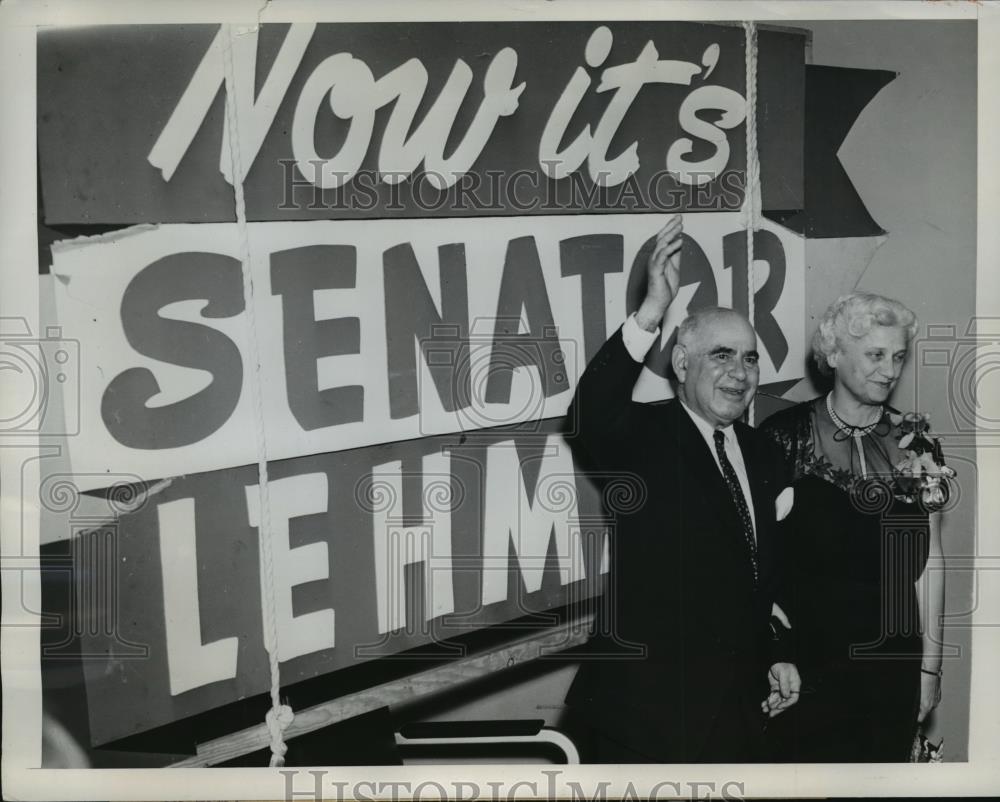 1949 Press Photo New York Sen.Herbert H.Lehman at Campaign Headquarters in N.Y. - Historic Images