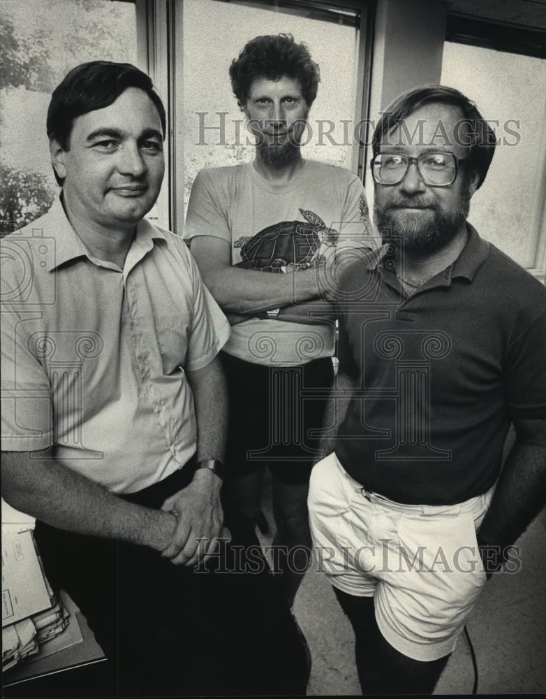 1987 Press Photo Vaughn Call, Larry Bumpass and James Sweet UM Sociologist - Historic Images
