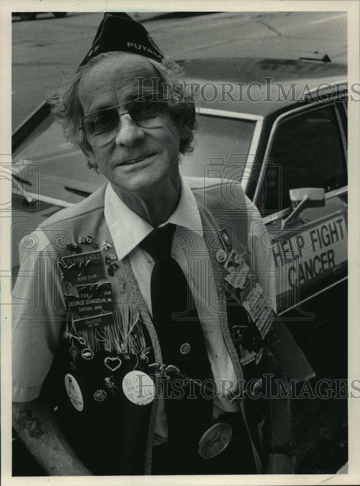 1986 Press Photo Salesmen George Congdon crusades against cancer.   - mja68308 - Historic Images