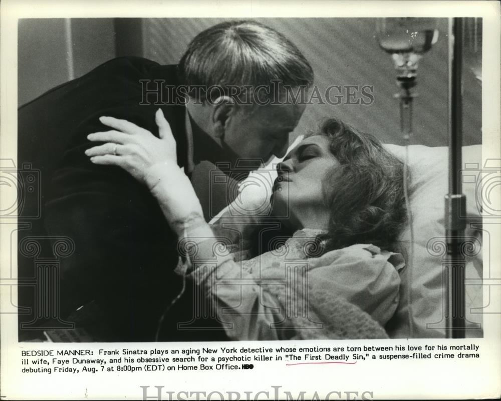 1982 Press Photo Frank Sinatra and Faye Dunaway in "The First Deadly Sin" - Historic Images